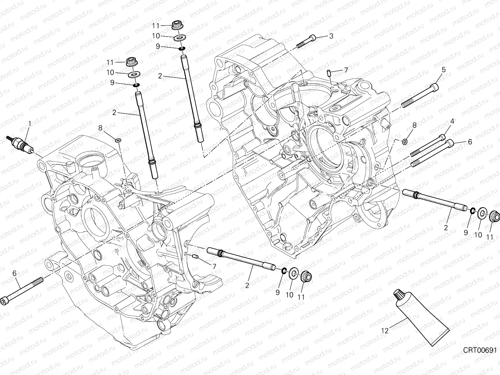 HALF-CRANKCASES PAIR [MOD:MS1200S;XST:AUS,EUR,FRA,JAP]