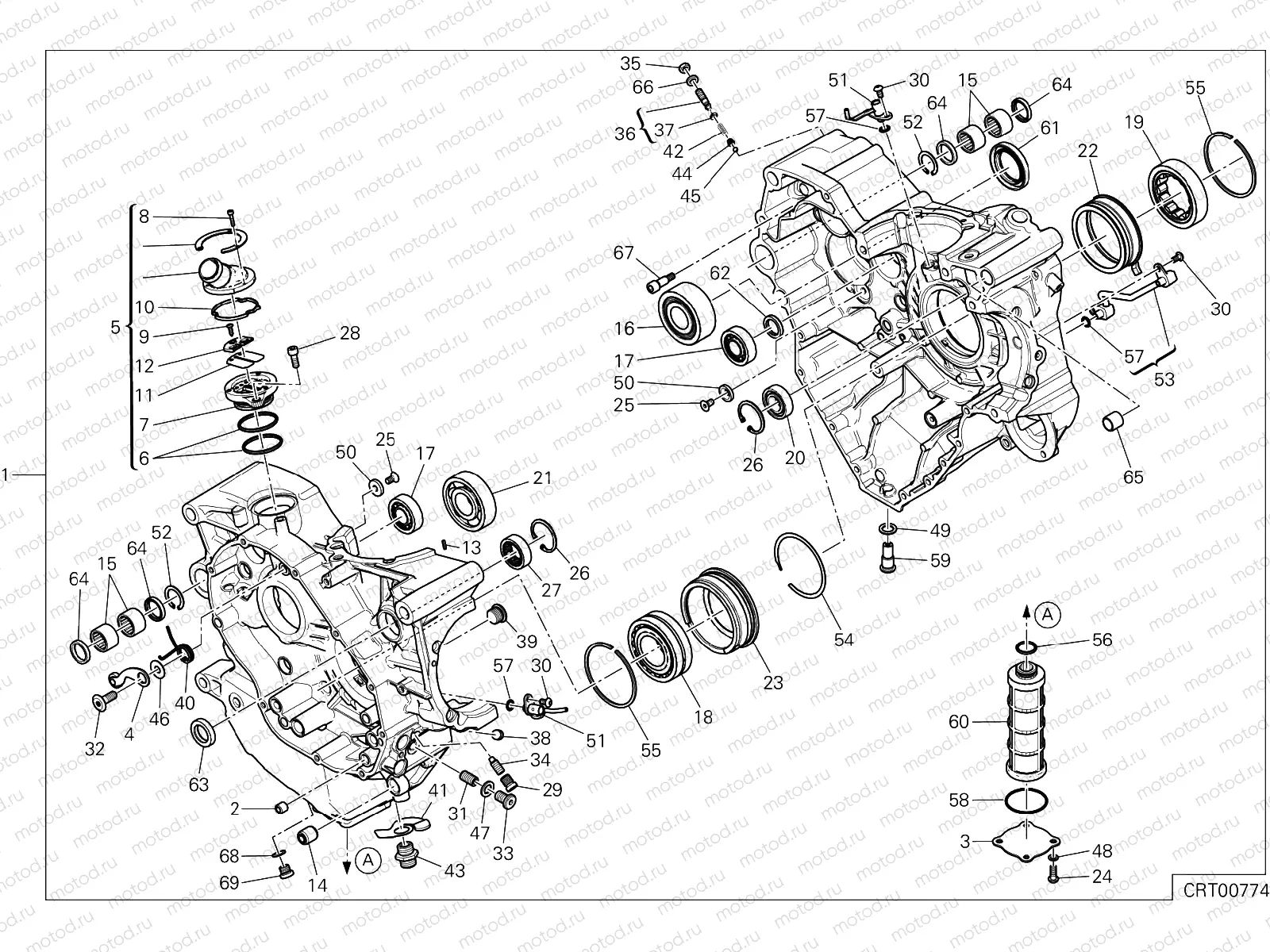 HALF-CRANKCASES PAIR [MOD:MS1260E]