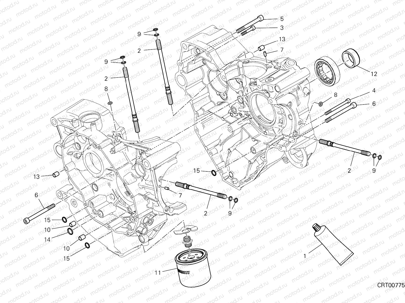 HALF-CRANKCASES PAIR [MOD:MS1260PP]