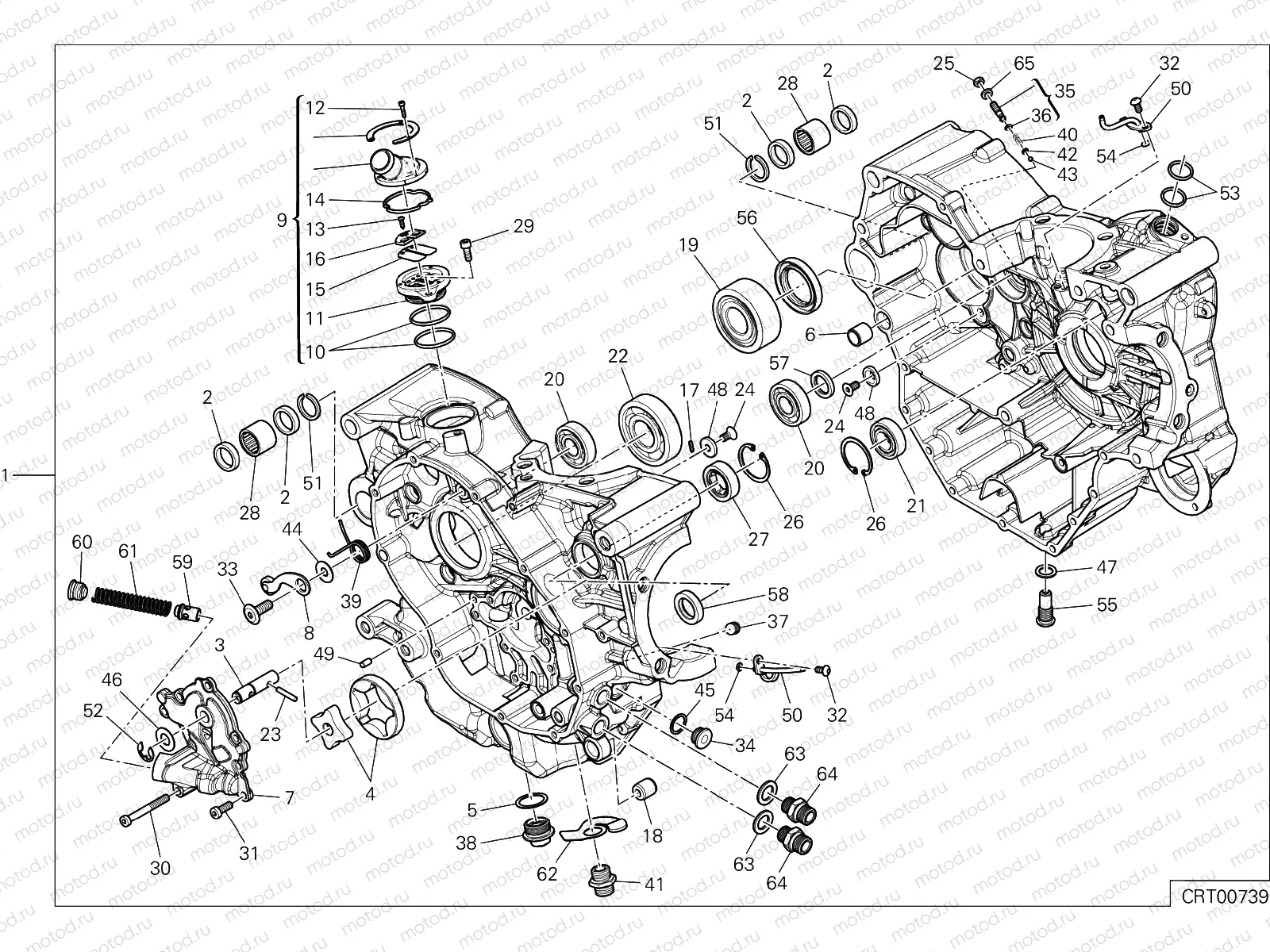 HALF-CRANKCASES PAIR [MOD:MS950]