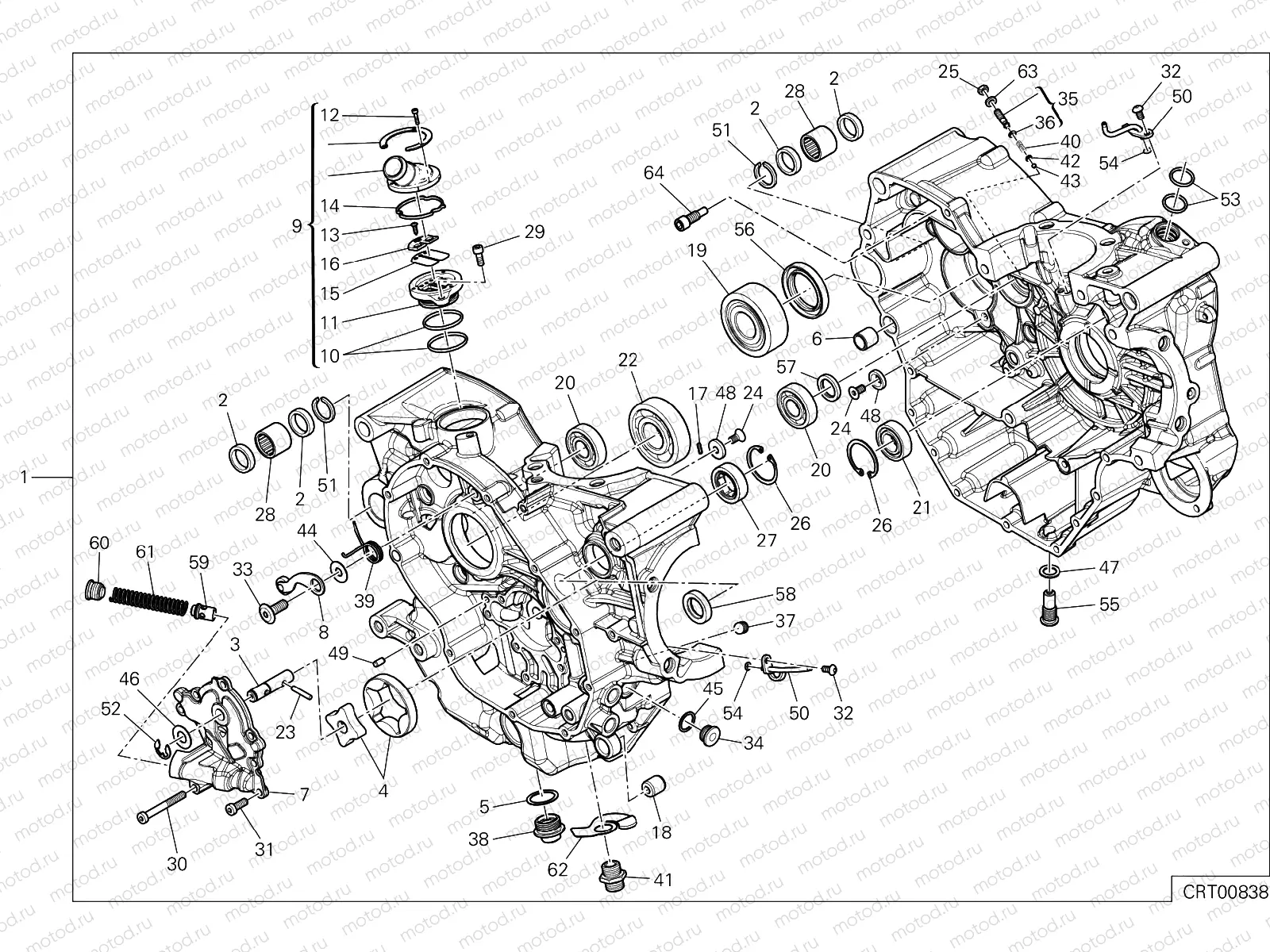 HALF-CRANKCASES PAIR [MOD:MS950SSW]