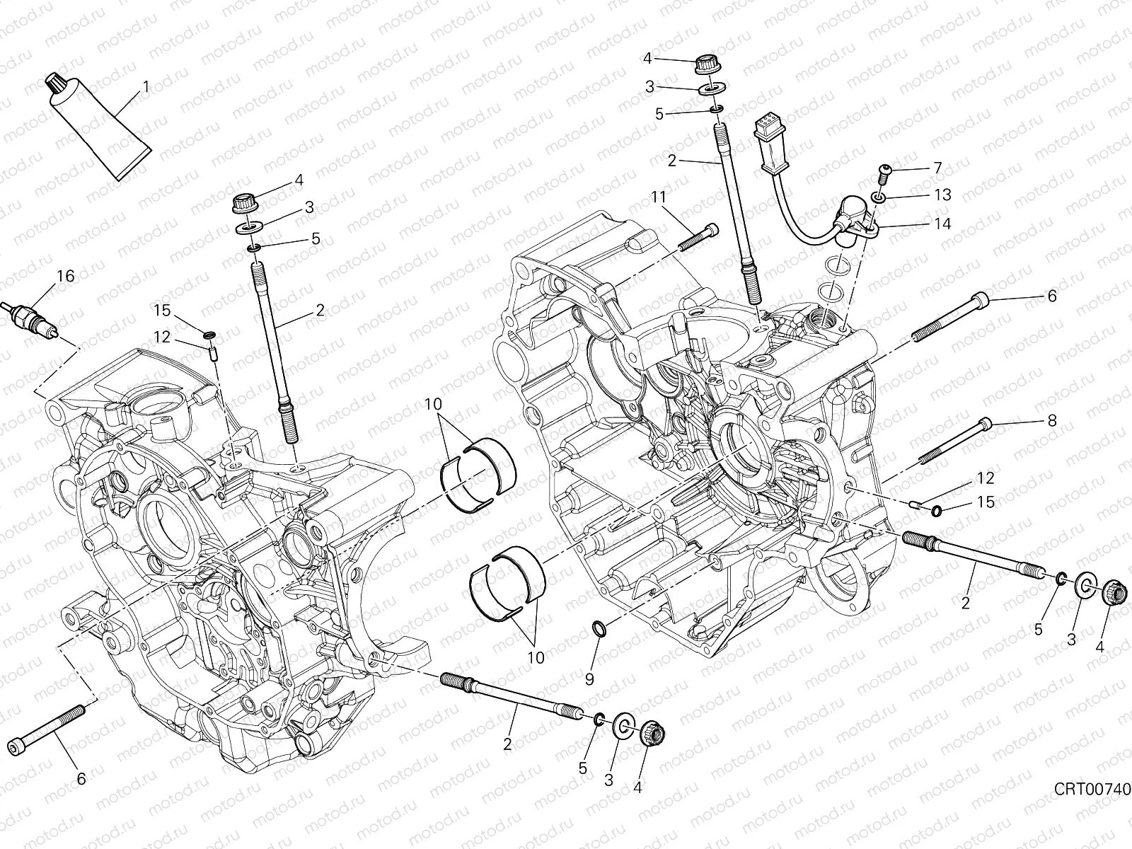 HALF-CRANKCASES PAIR [MOD:MS950T]