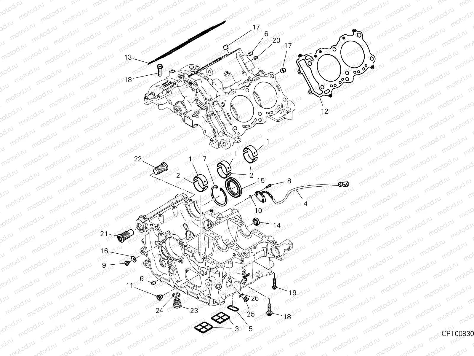 HALF-CRANKCASES PAIR [MOD:PANV4 R]