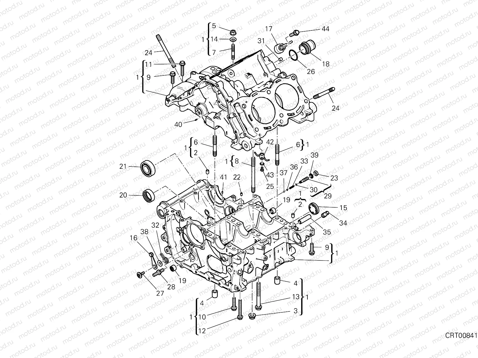HALF-CRANKCASES PAIR [MOD:PANV4 R]