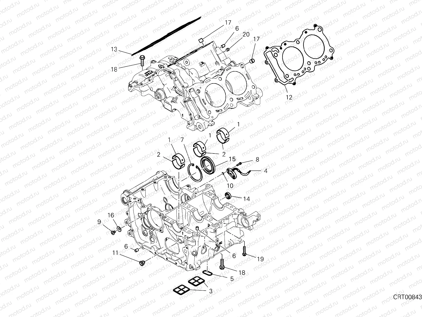 HALF-CRANKCASES PAIR [MOD:PANV4 S]