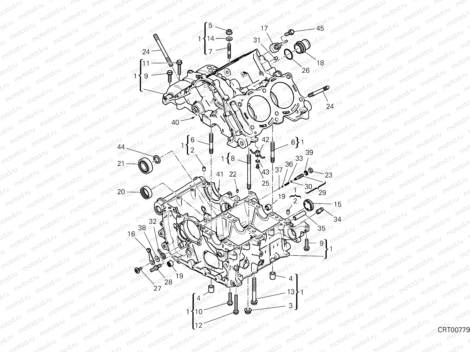 HALF-CRANKCASES PAIR [MOD:PANV4 SP,PANV4SPM]
