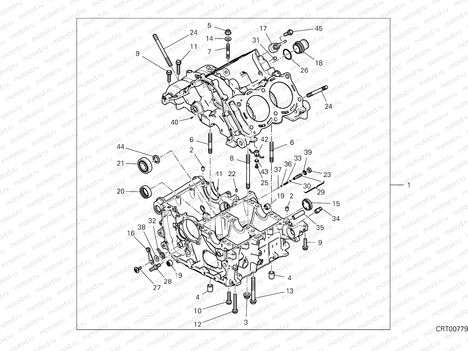 HALF-CRANKCASES PAIR [MOD:PANV4 SP,PANV4SPM]
