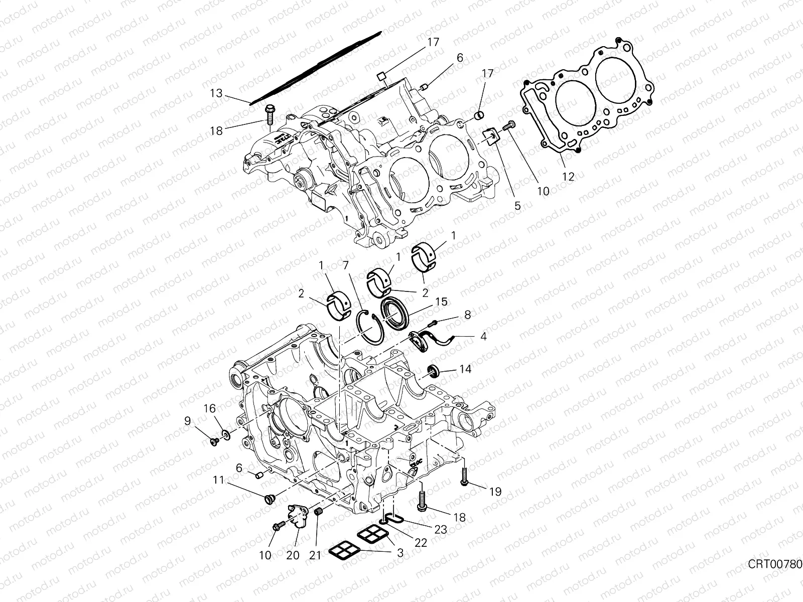 HALF-CRANKCASES PAIR [MOD:PANV4 SP,PANV4SPM]