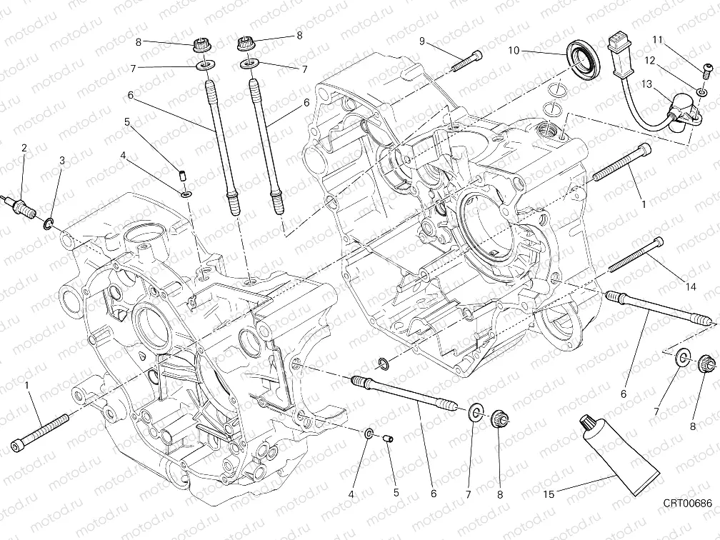 HALF-CRANKCASES PAIR [MOD:SCR800CR]