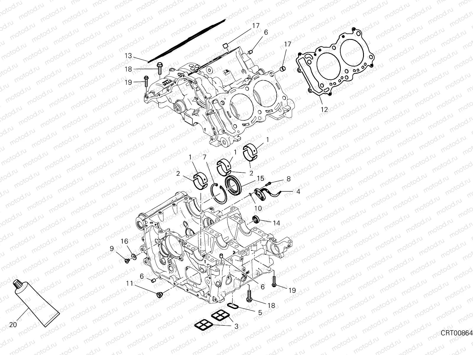 HALF-CRANKCASES PAIR [MOD:SFV4 S]