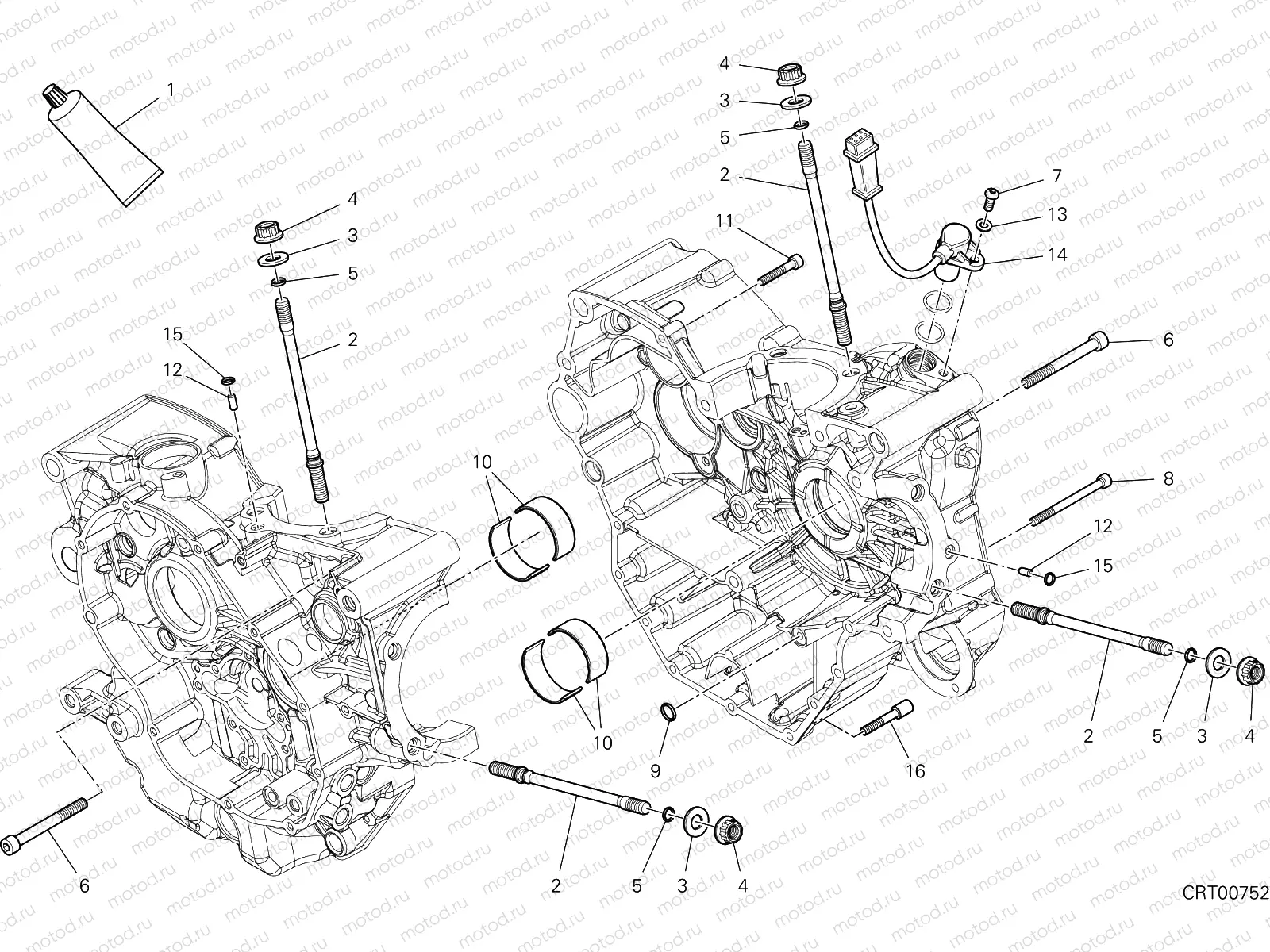 HALF-CRANKCASES PAIR [MOD:SS 939 S]