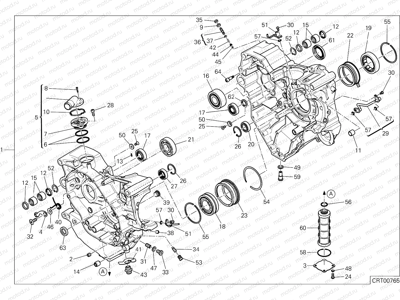 HALF-CRANKCASES PAIR [MOD:XDIAVEL]
