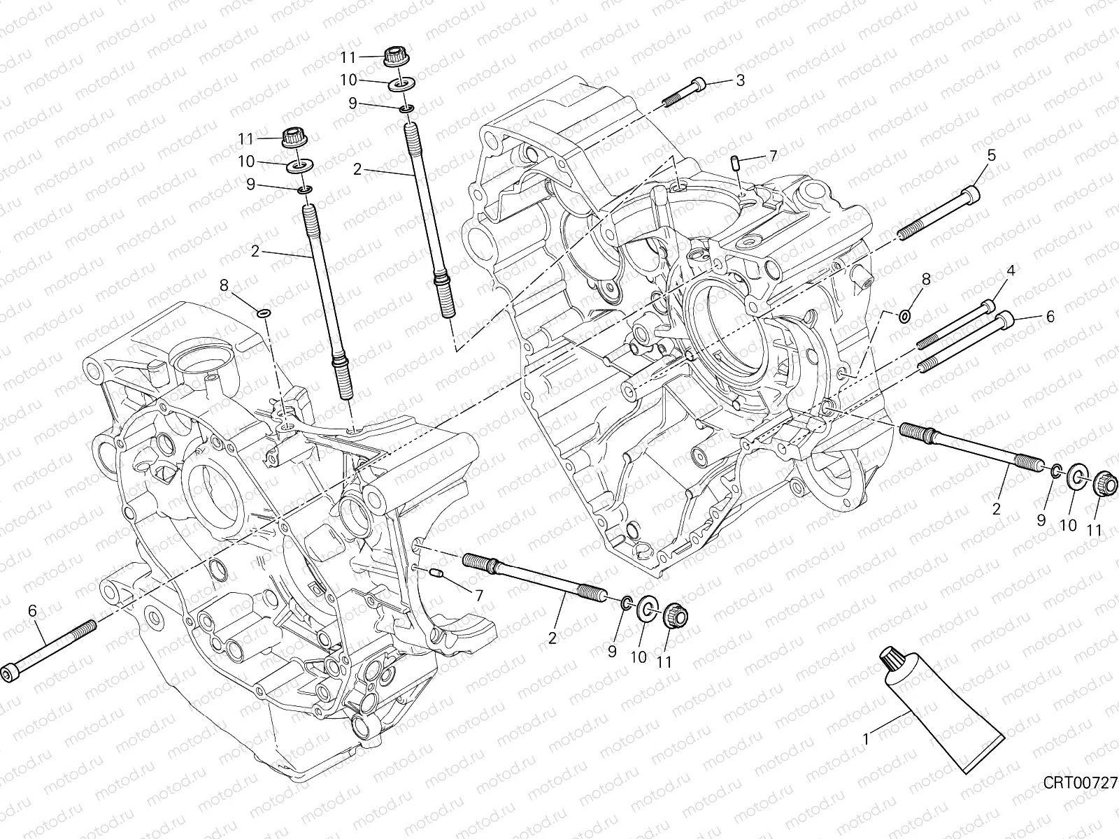 HALF-CRANKCASES PAIR [MOD:XDIAVELS]