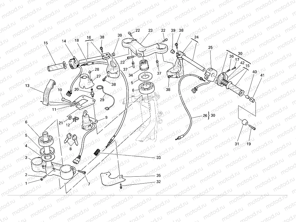 HALF HANDLEBARS AND CONTROLS