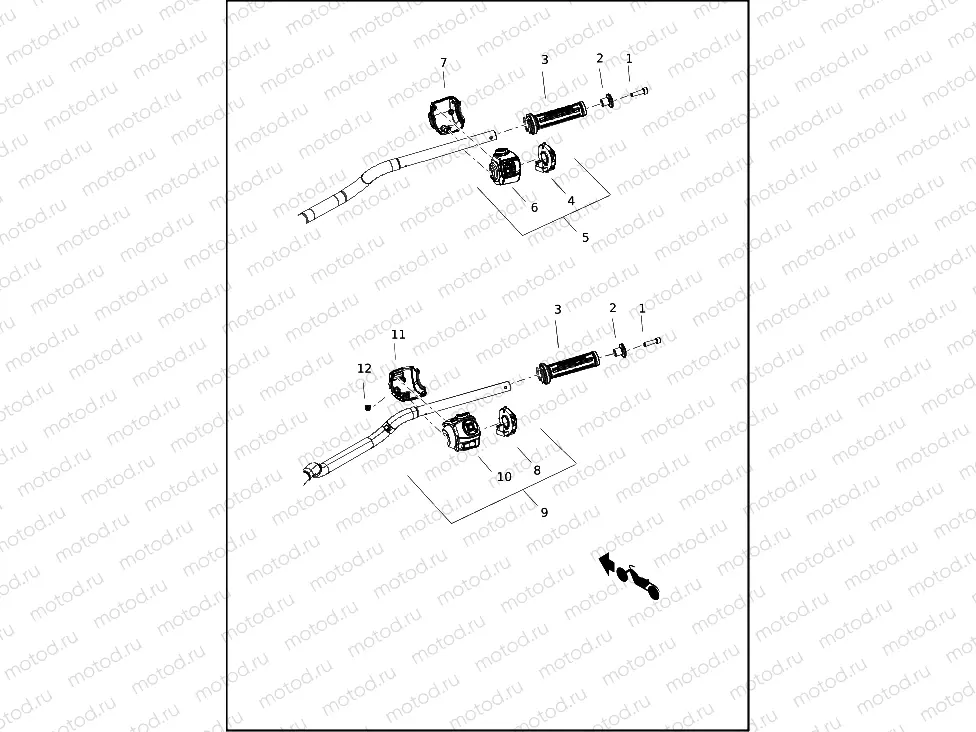 HAND CONTROL, HAND GRIP, RIGHT