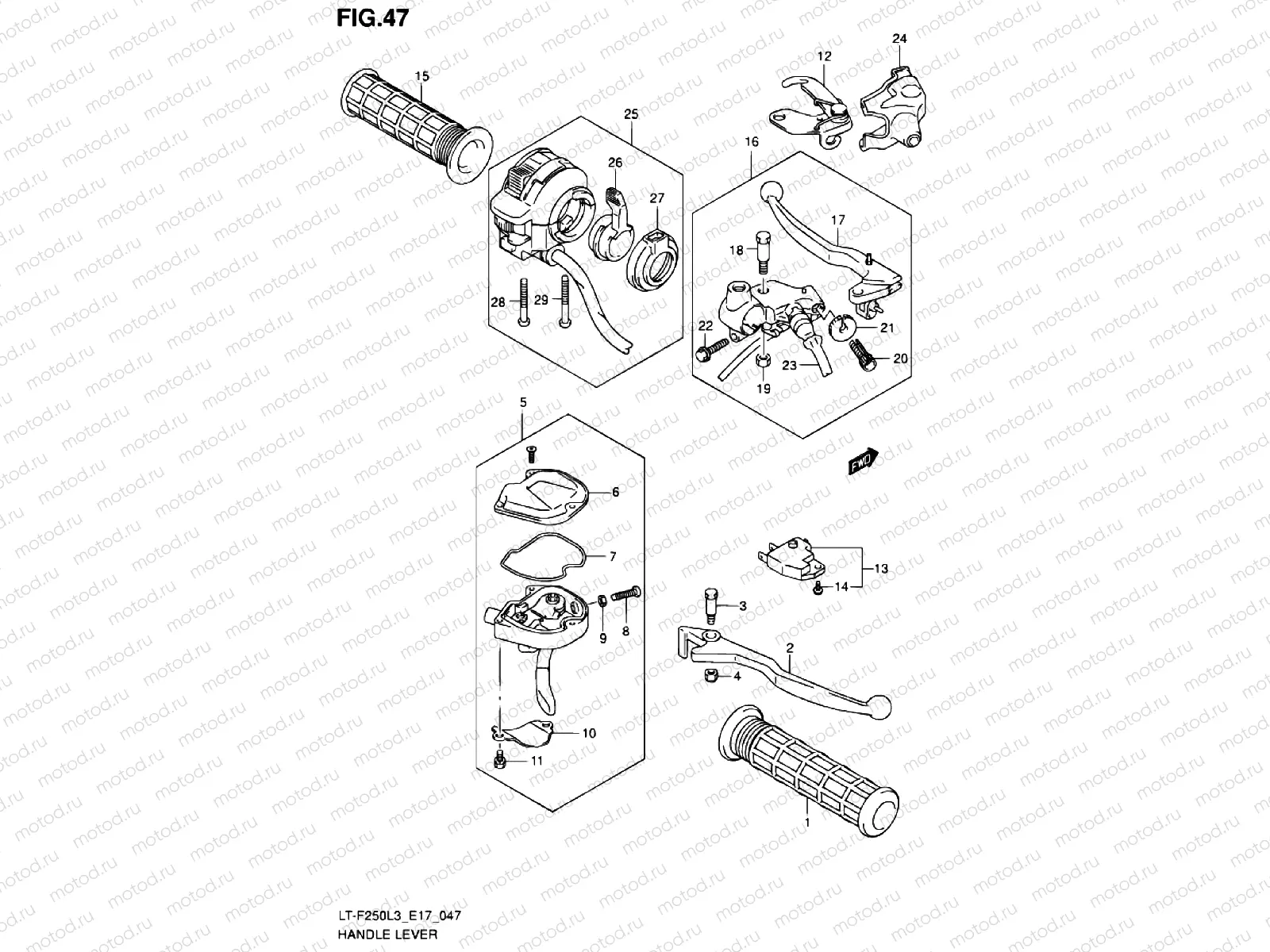 HANDLE LEVER (LT-F250L3 E24)