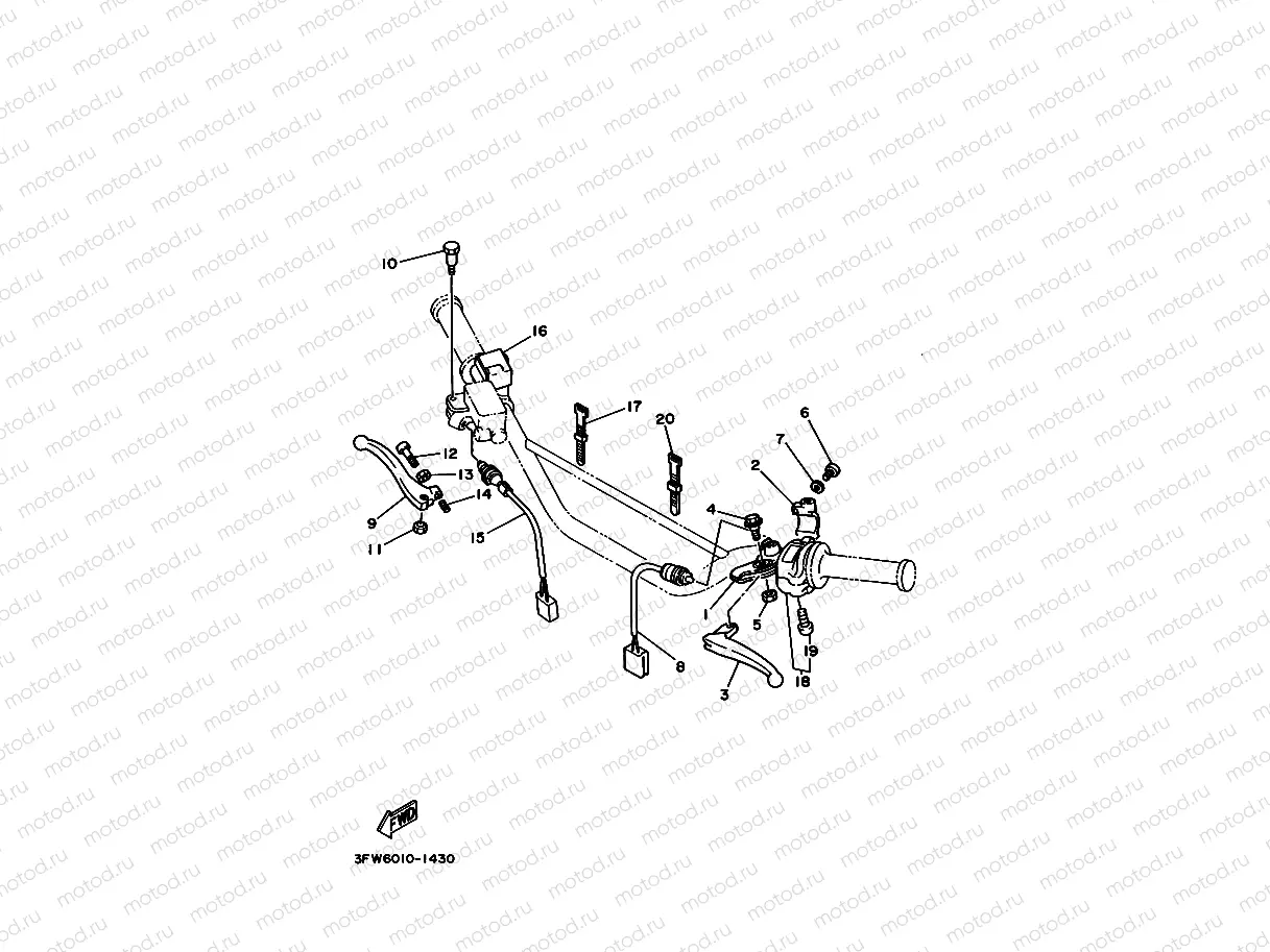 Handle Switzhi. Lever 2 (3FW 6, 7, 8, 9)