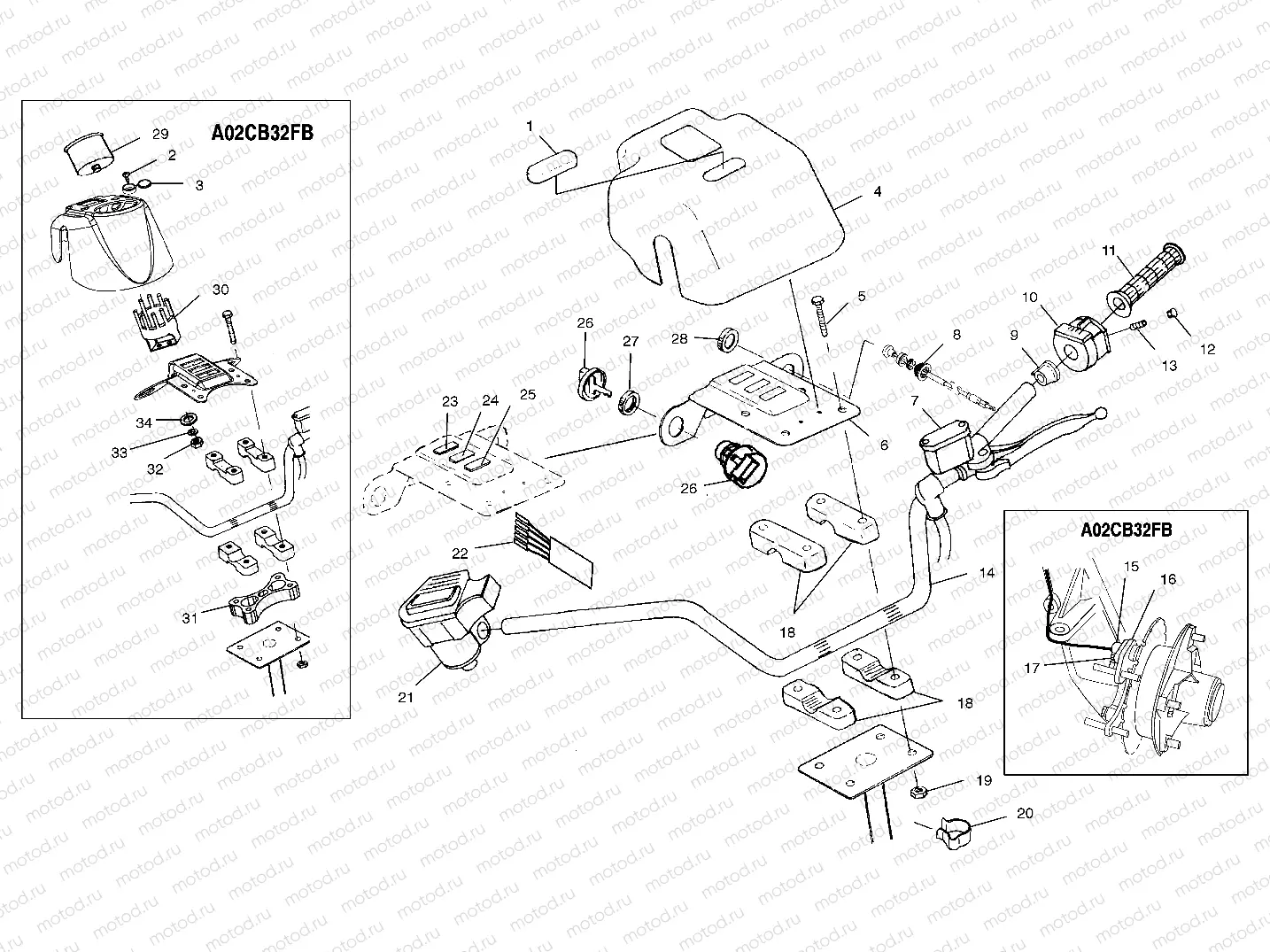 HANDLEBAR - A02CD32AA/AB/AC/FB (4970147014C03) | HANDLEBAR - A02CD32AA/AB/AC/FB (4970147014C03)