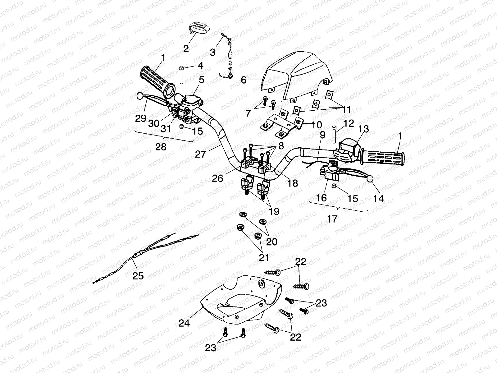 HANDLEBAR - A02FA09CA/CB/CC (4970887088B11) | HANDLEBAR - A02FA09CA/CB/CC (4970887088B11)