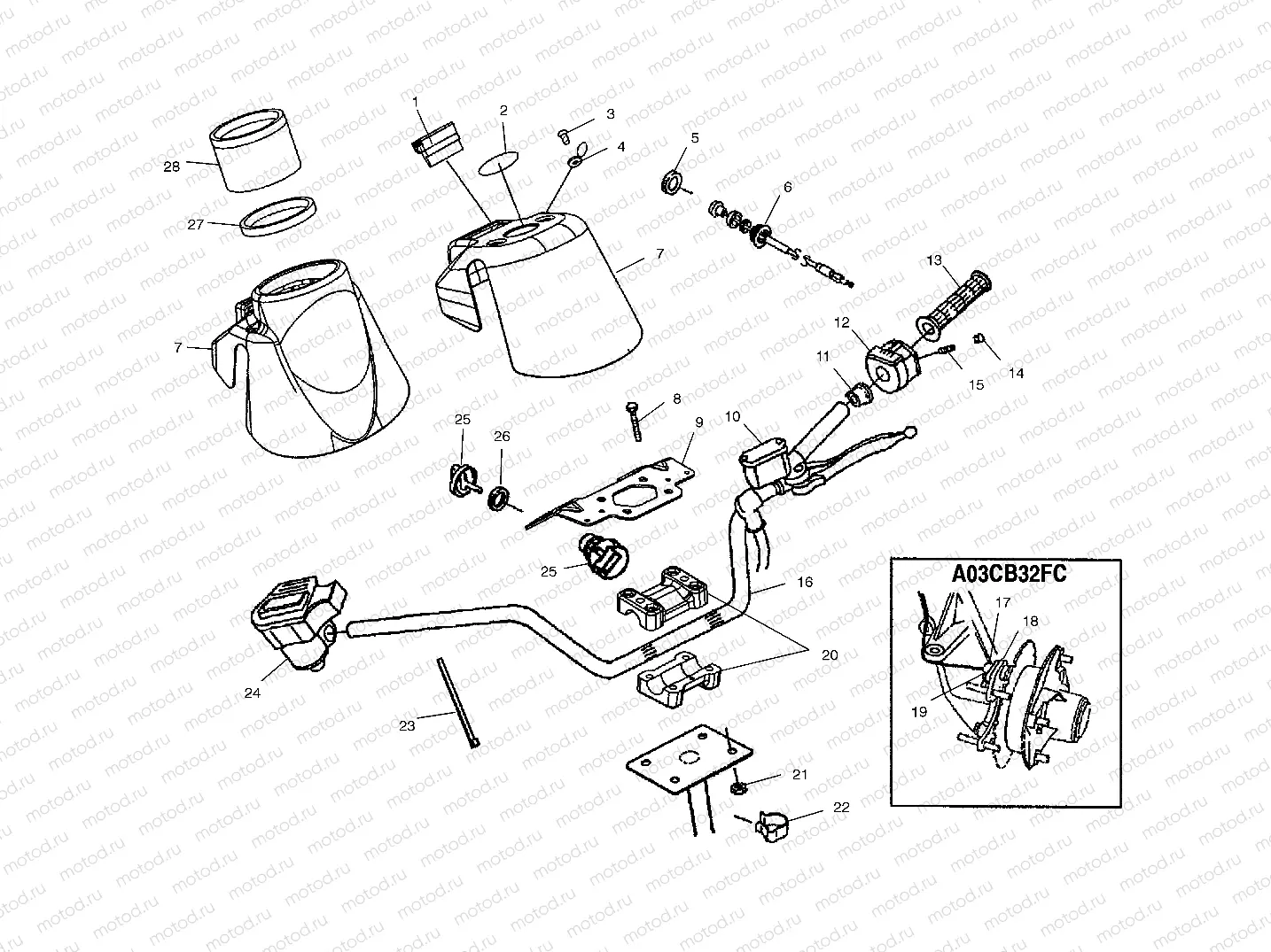 HANDLEBAR - A03CB32AA/FC (4975157515C01) | HANDLEBAR - A03CB32AA/FC (4975157515C01)