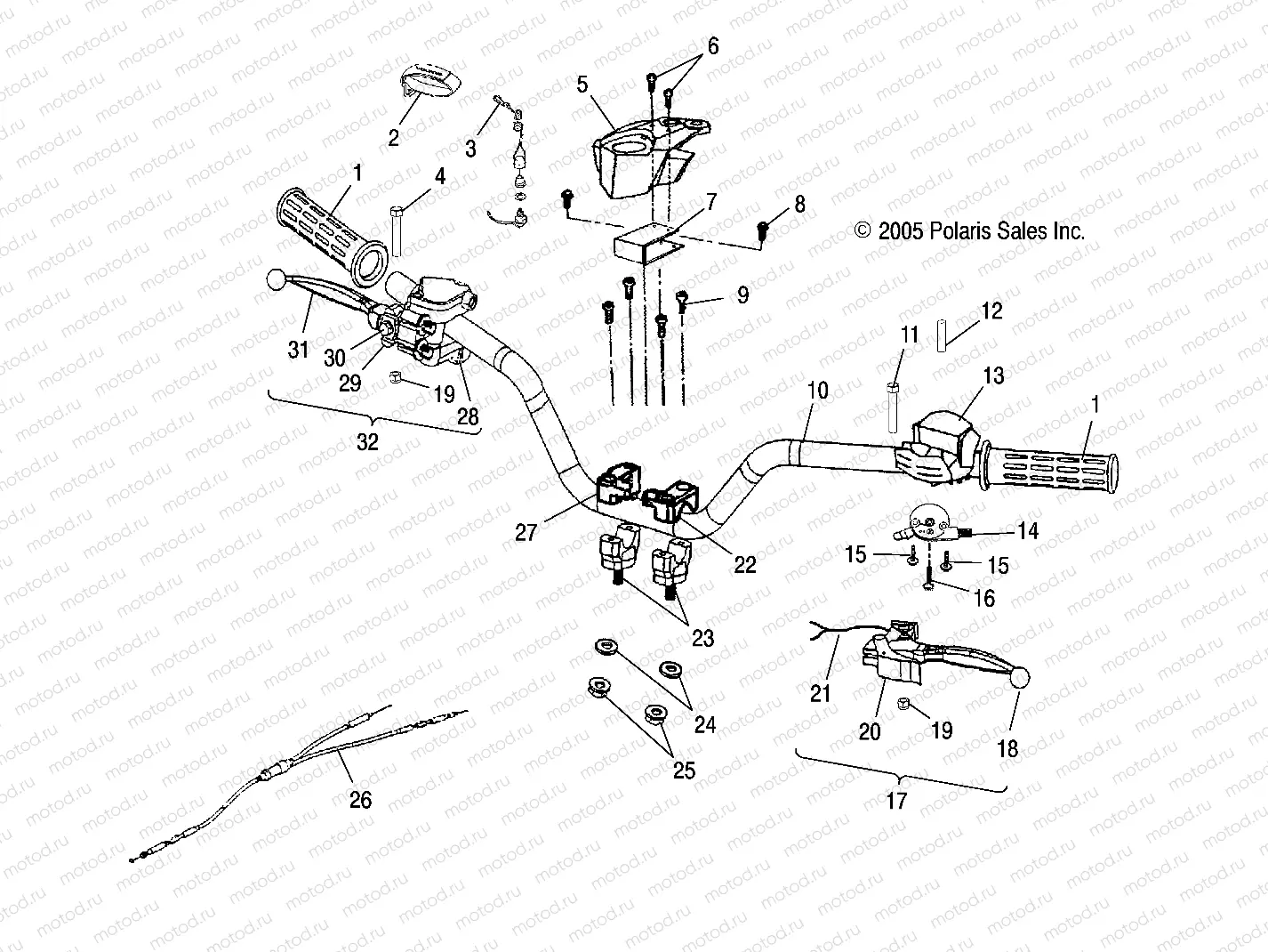 HANDLEBAR - A05KA09CA/CB (4999202399920239B13) | HANDLEBAR - A05KA09CA/CB (4999202399920239B13)