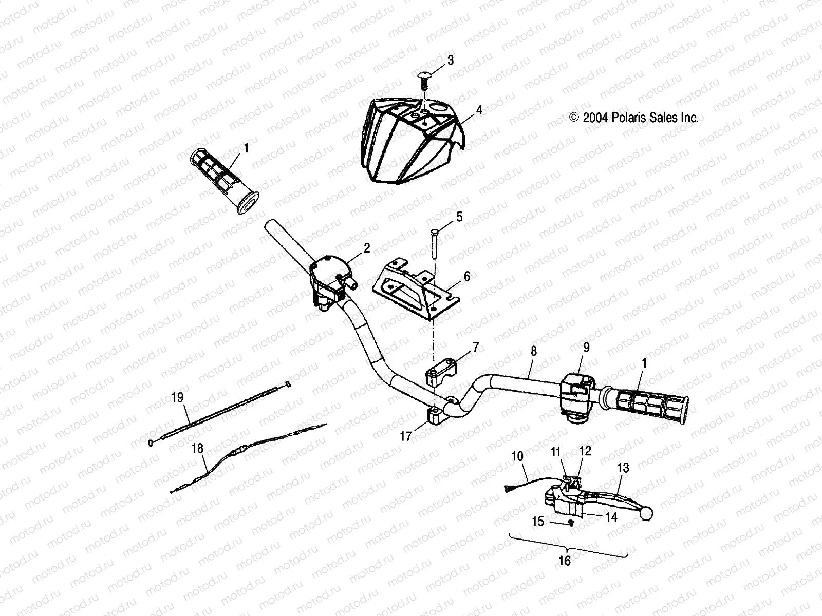 HANDLEBAR - A05PB20AA/AB/AC/AD (4999659965B14) | HANDLEBAR - A05PB20AA/AB/AC/AD (4999659965B14)