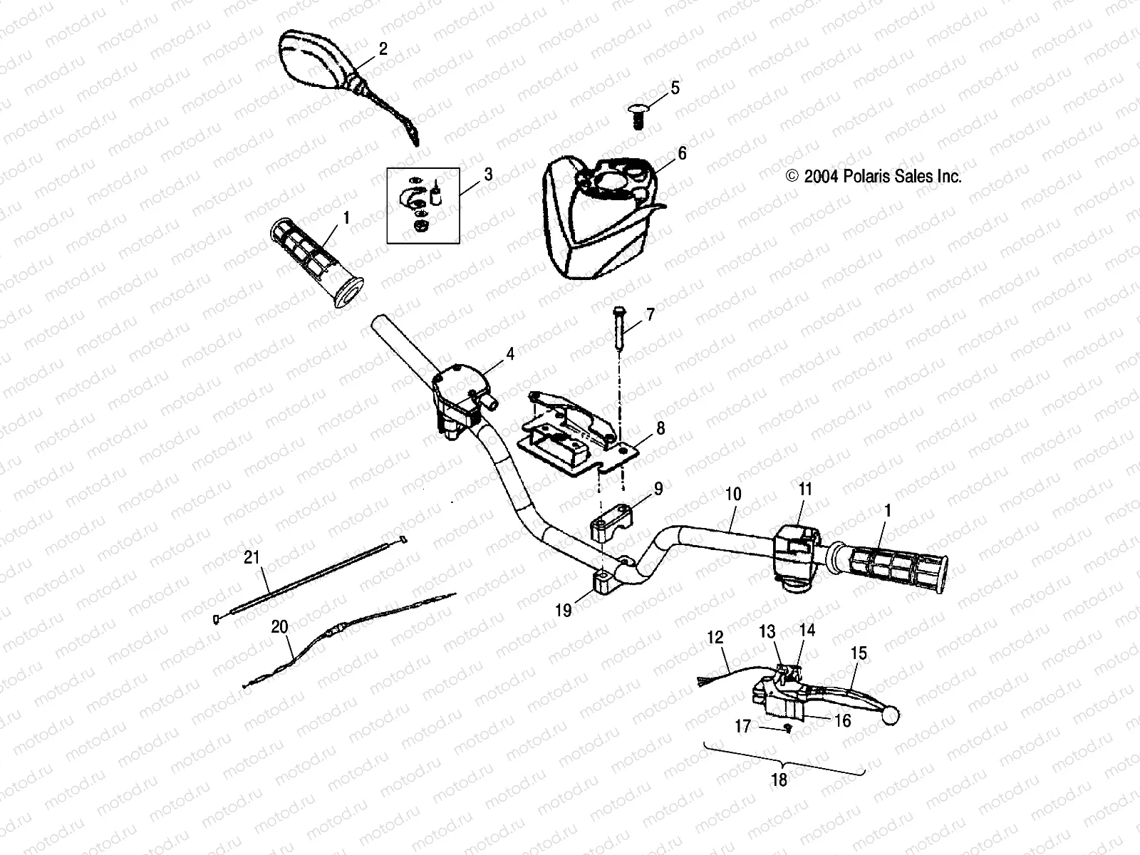 HANDLEBAR - A05PB20EA/EB/EC/ED (4999709970C03) | HANDLEBAR - A05PB20EA/EB/EC/ED (4999709970C03)