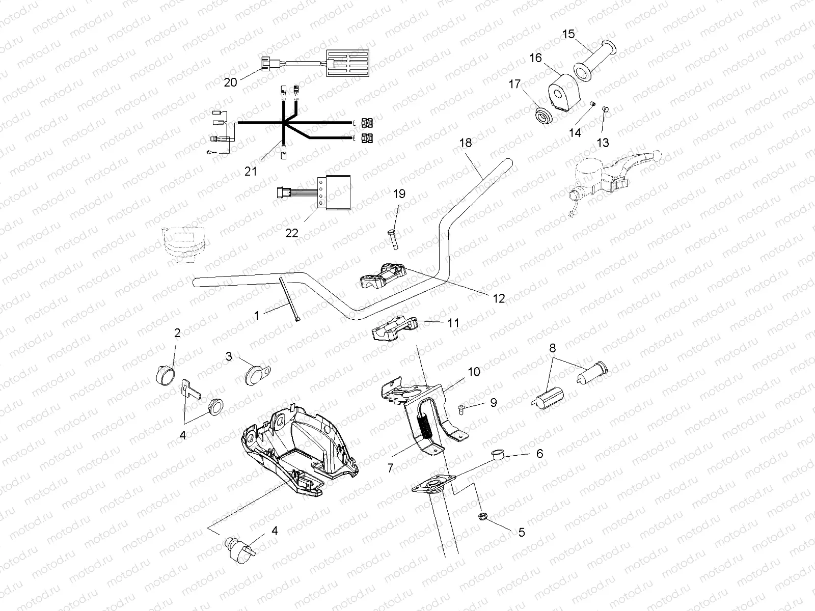HANDLEBAR and CONTROLS - A06MH68AQ/AT/AX/AY/AZ (4999200229920022B12) | HANDLEBAR and CONTROLS - A06MH68AQ/AT/AX/AY/AZ (4999200229920022B12)