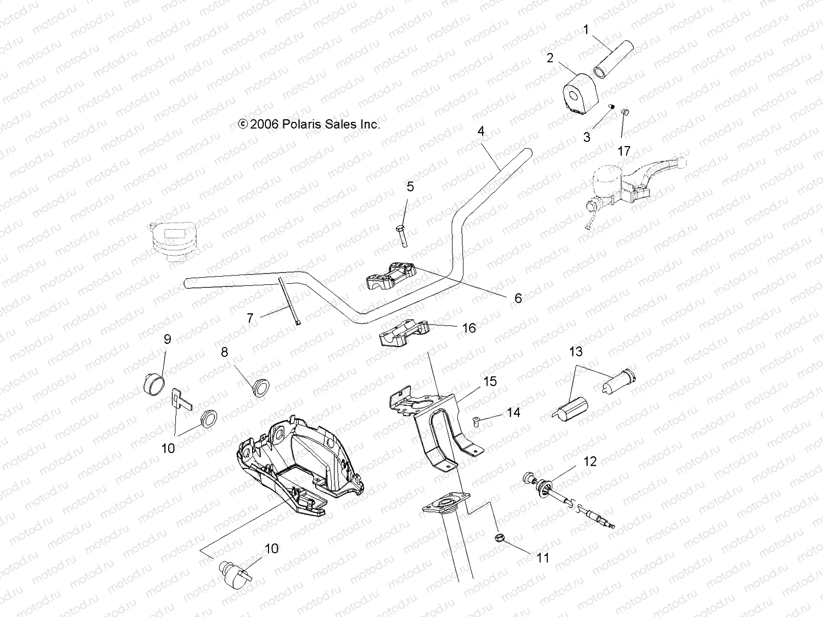 HANDLEBAR and CONTROLS - A07MH46AA/AZ (49ATVHANDLEBARSP450) | HANDLEBAR and CONTROLS - A07MH46AA/AZ (49ATVHANDLEBARSP450)