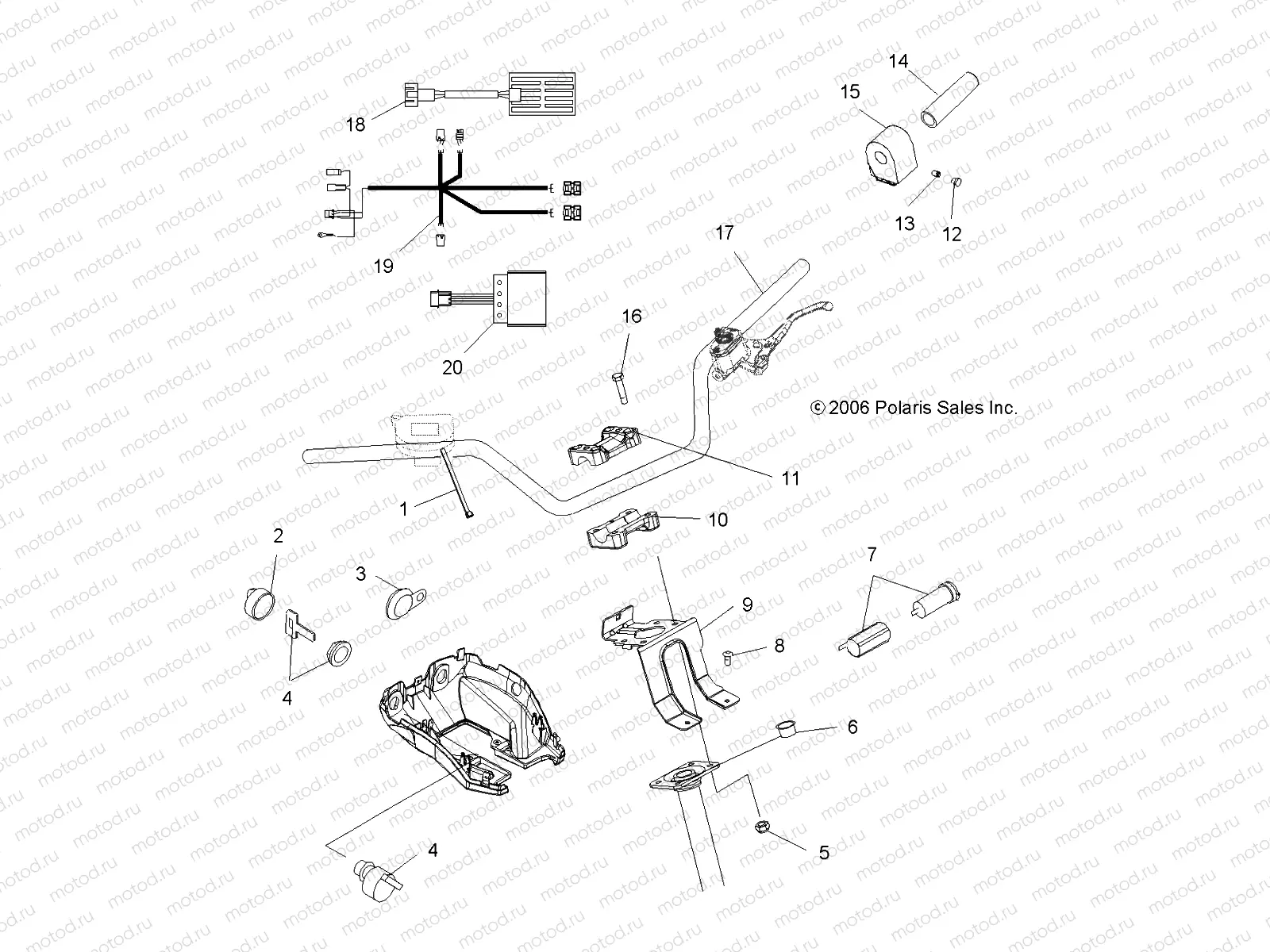 HANDLEBAR and CONTROLS - A07MH50AB/AL/AQ/AX/AY/AZ/MN50AF/AN/AT/AY (49ATVHANDLEBAR500EFI) | HANDLEBAR and CONTROLS - A07MH50AB/AL/AQ/AX/AY/AZ/MN50AF/AN/AT/AY (49ATVHANDLEBAR500EFI)