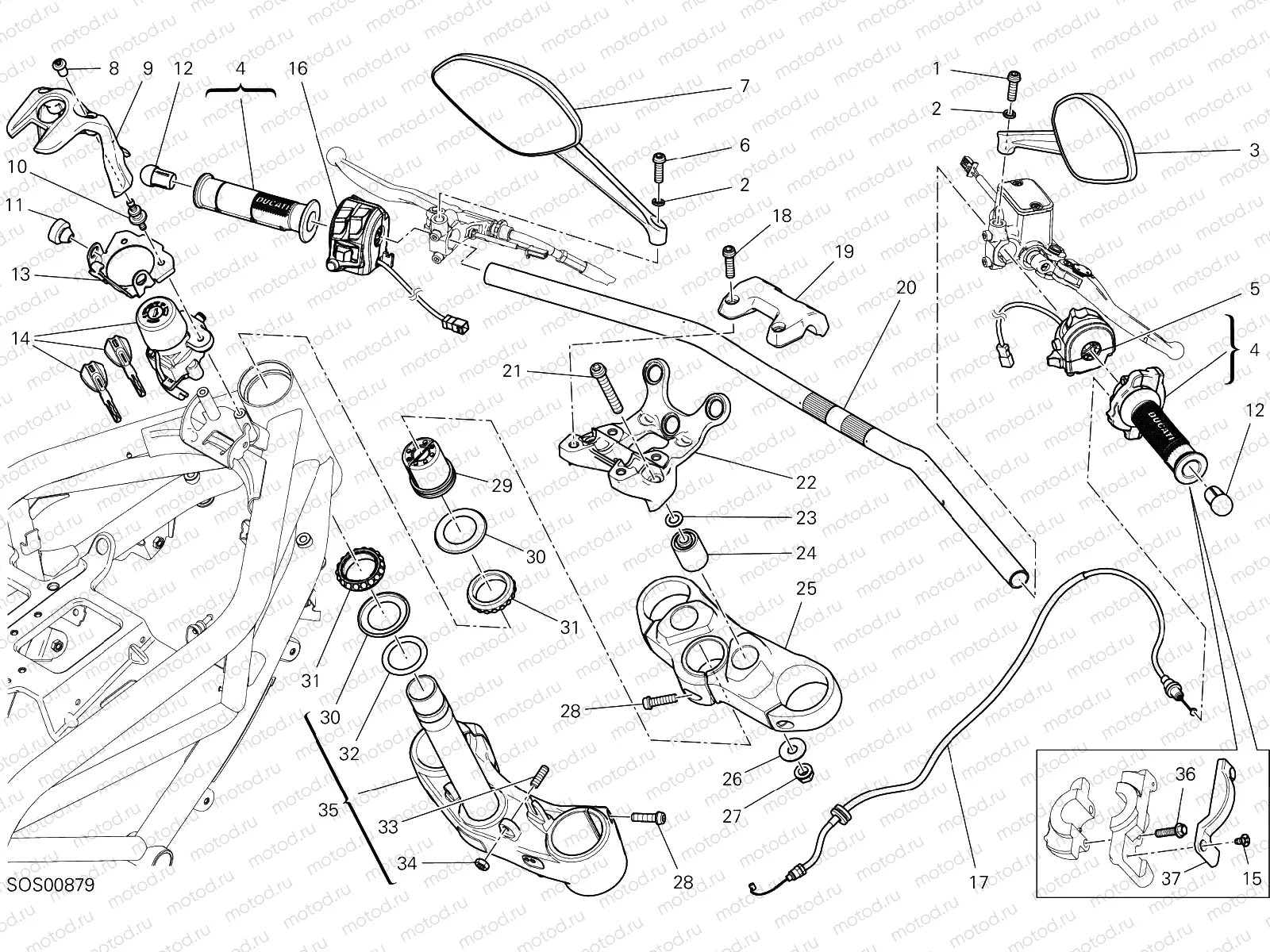 HANDLEBAR AND CONTROLS [MOD:M 797]