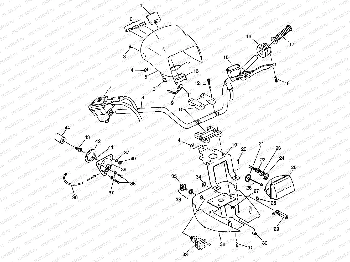 HANDLEBAR and HEADLIGHT POD (400L) XPRESS 400L W97CA38C (4939603960B011) | HANDLEBAR and HEADLIGHT POD (400L) XPRESS 400L W97CA38C (4939603960B011)