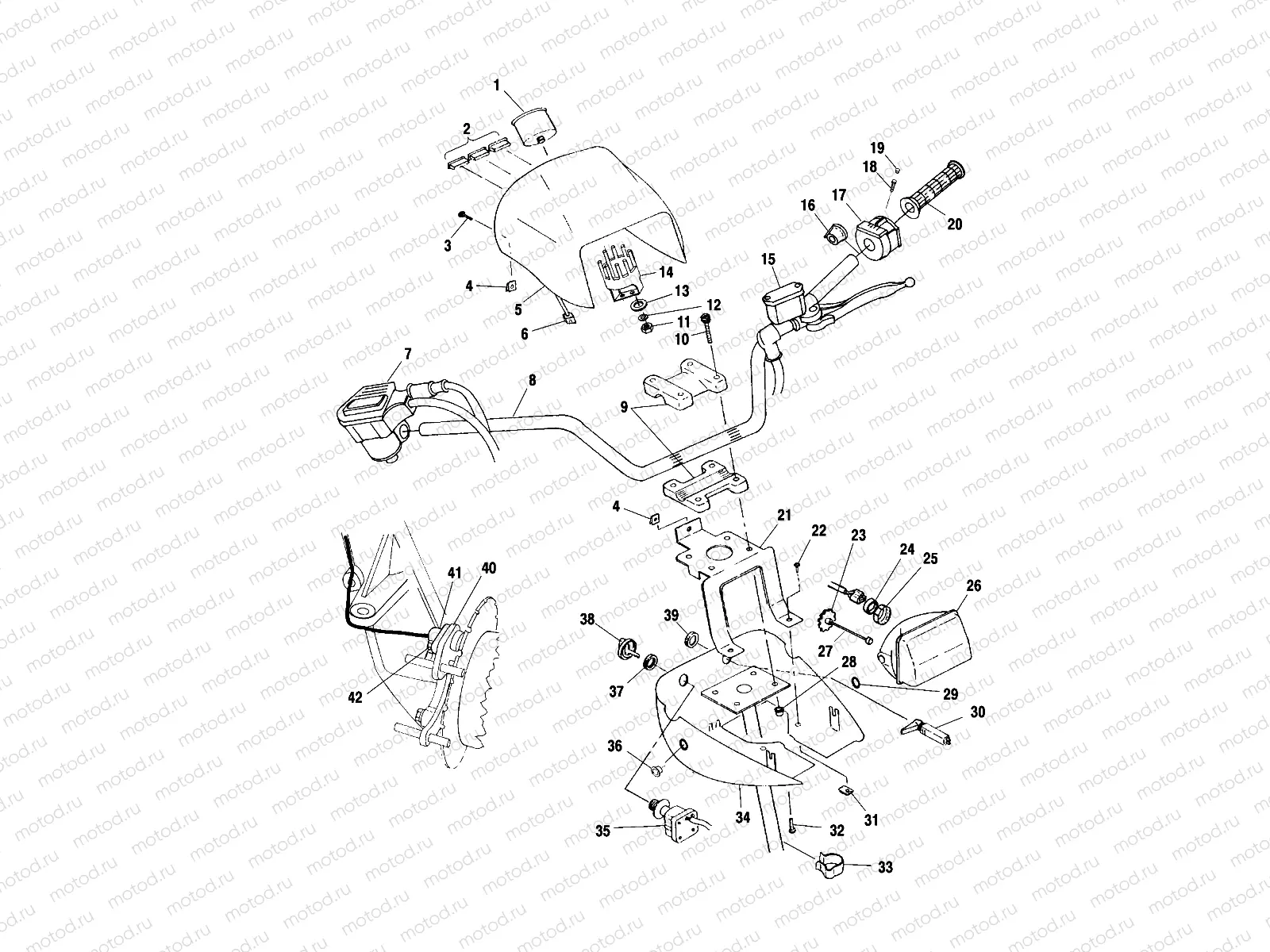 HANDLEBAR and HEADLIGHT POD - A00CG38CA (4954875487B013) | HANDLEBAR and HEADLIGHT POD - A00CG38CA (4954875487B013)