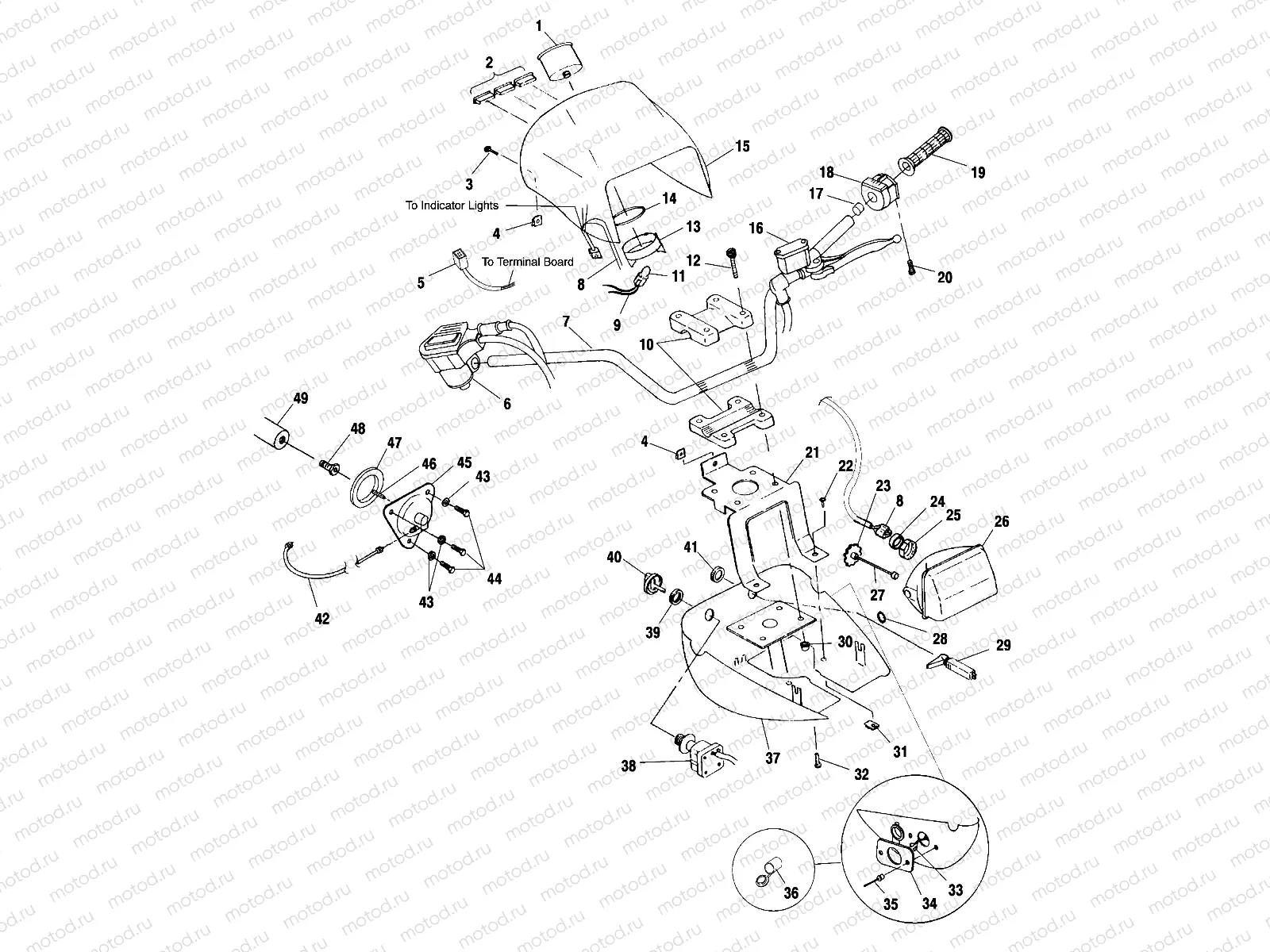 HANDLEBAR and HEADLIGHT POD - A00CH33AA (4957715771B013) | HANDLEBAR and HEADLIGHT POD - A00CH33AA (4957715771B013)