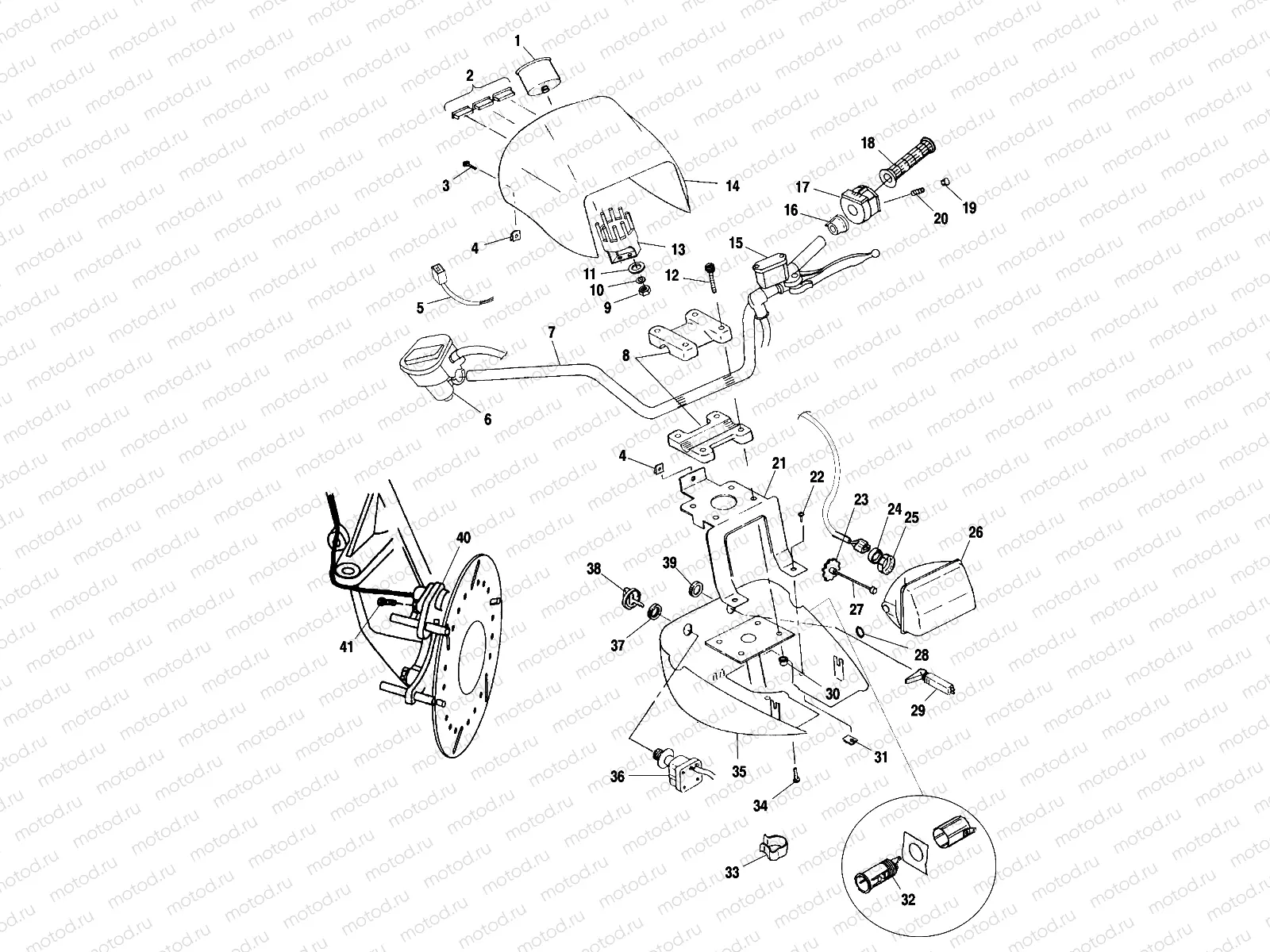 HANDLEBAR and HEADLIGHT POD - A00CH33AC (4959905990B013) | HANDLEBAR and HEADLIGHT POD - A00CH33AC (4959905990B013)