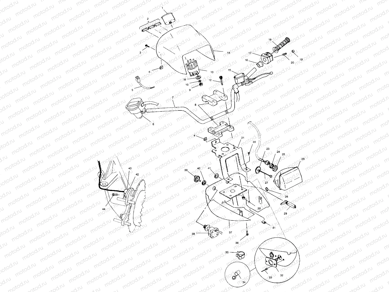 HANDLEBAR and HEADLIGHT POD - A00CH50AA (4954805480C001) | HANDLEBAR and HEADLIGHT POD - A00CH50AA (4954805480C001)