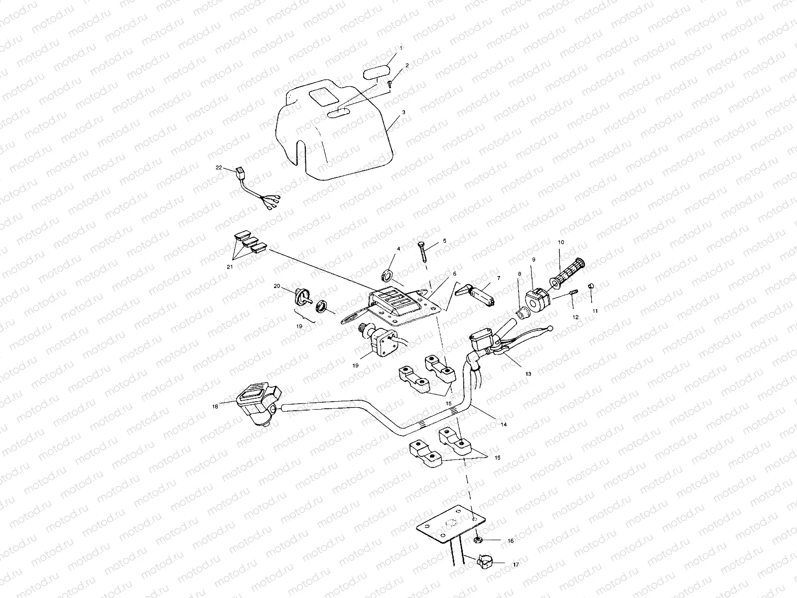 HANDLEBAR and HEADLIGHT POD - A00CK32AA (4954895489B011) | HANDLEBAR and HEADLIGHT POD - A00CK32AA (4954895489B011)