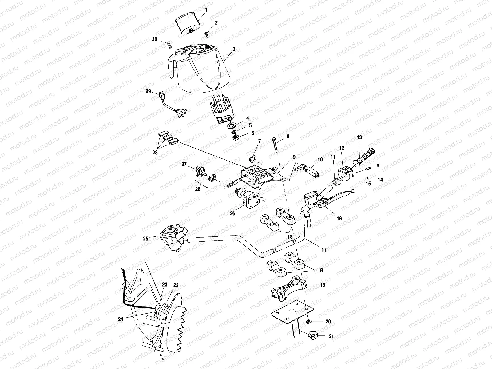 HANDLEBAR and HEADLIGHT POD - A00CK42AA (4949304930B011) | HANDLEBAR and HEADLIGHT POD - A00CK42AA (4949304930B011)