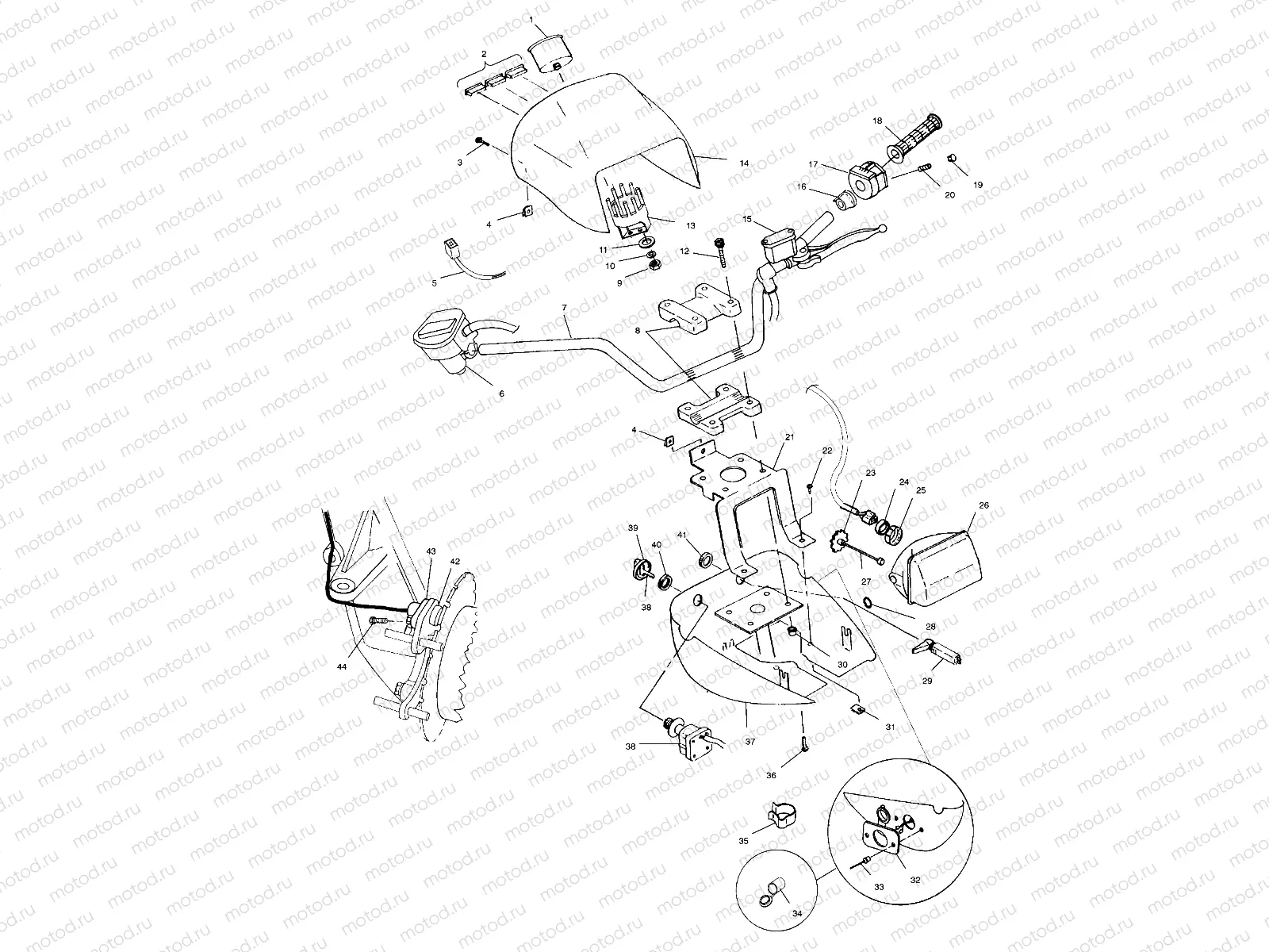 HANDLEBAR and HEADLIGHT POD - A00CL50AA (4954815481D003) | HANDLEBAR and HEADLIGHT POD - A00CL50AA (4954815481D003)