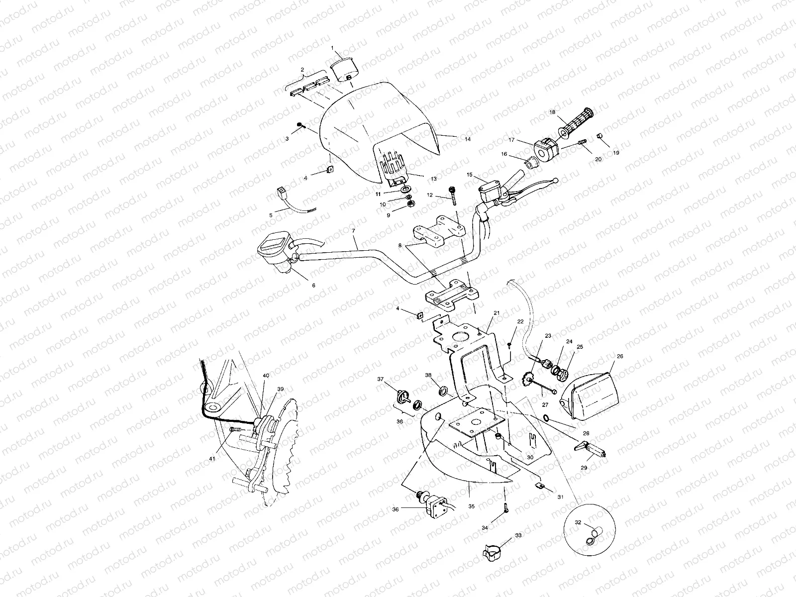 HANDLEBAR and HEADLIGHT POD - A01CH50AD (4960026002B013) | HANDLEBAR and HEADLIGHT POD - A01CH50AD (4960026002B013)