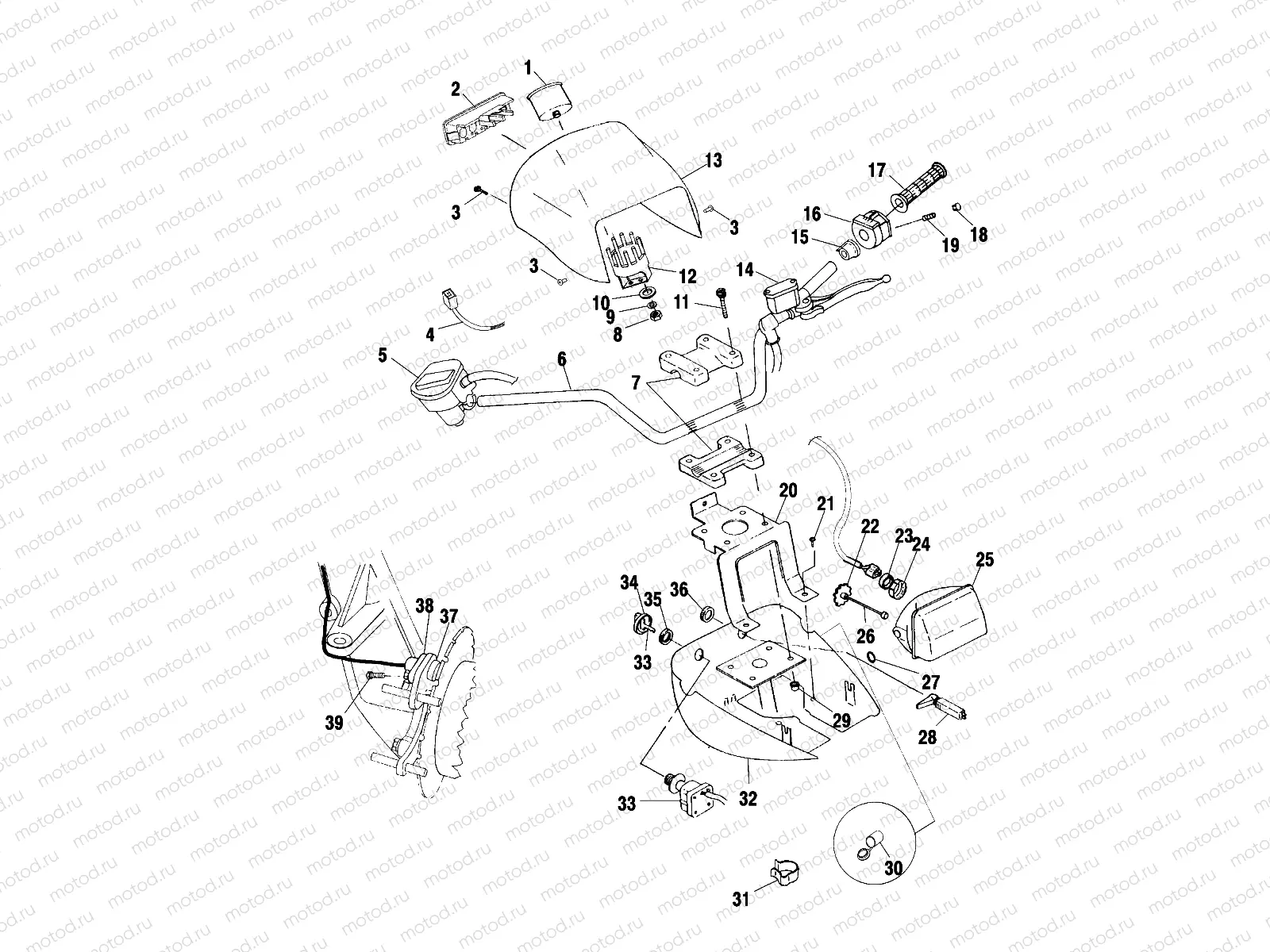 HANDLEBAR and HEADLIGHT POD - A01CL50AA (4964586458D001) | HANDLEBAR and HEADLIGHT POD - A01CL50AA (4964586458D001)