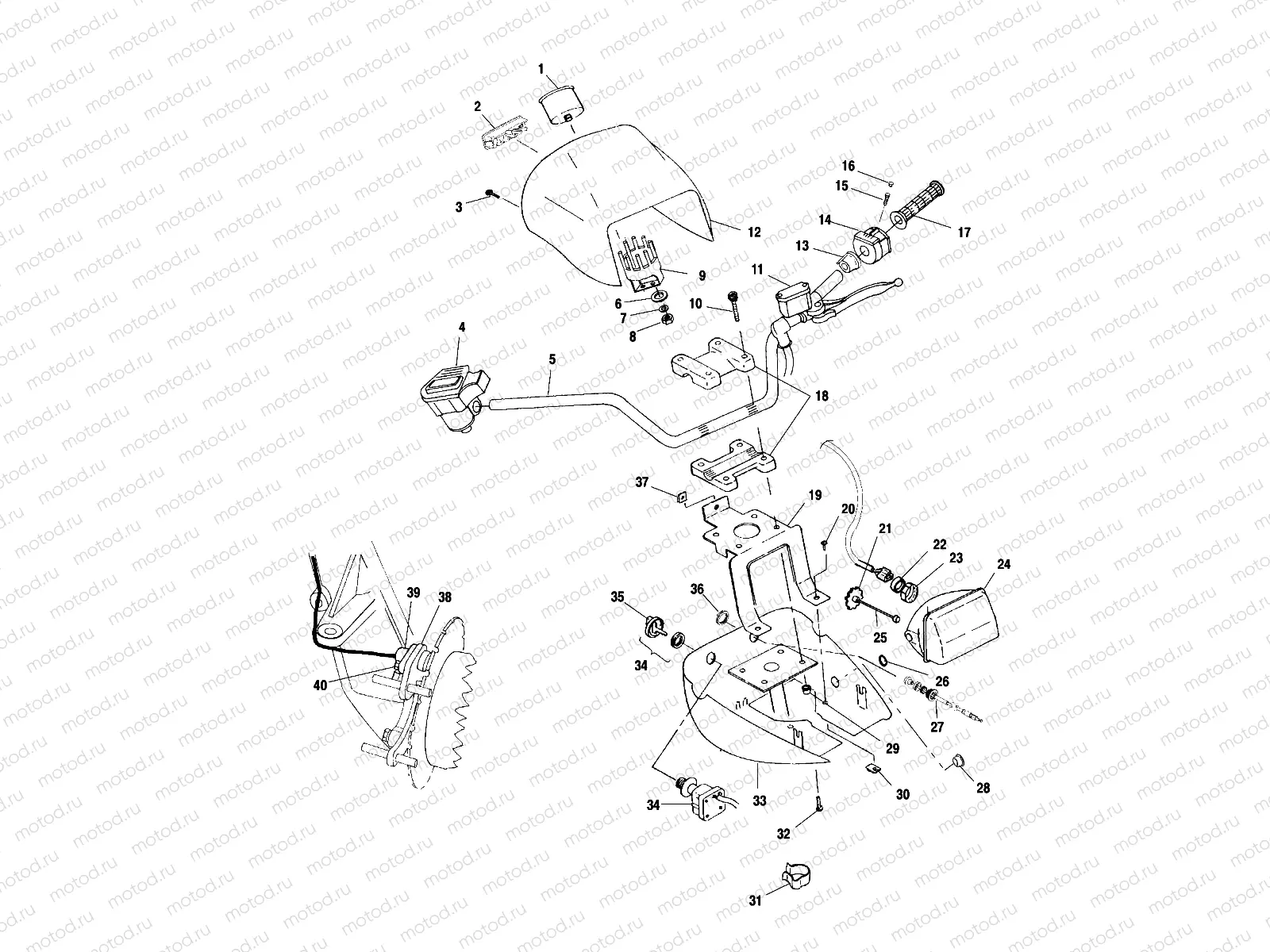 HANDLEBAR and HEADLIGHT POD - A02CD50AA/AB/FB (4970197019B13) | HANDLEBAR and HEADLIGHT POD - A02CD50AA/AB/FB (4970197019B13)