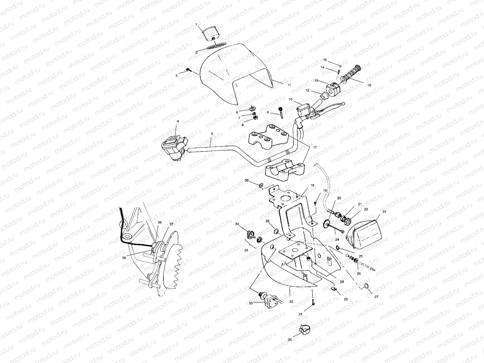 HANDLEBAR and HEADLIGHT POD - A03CD50FB (4975277527B11) | HANDLEBAR and HEADLIGHT POD - A03CD50FB (4975277527B11)