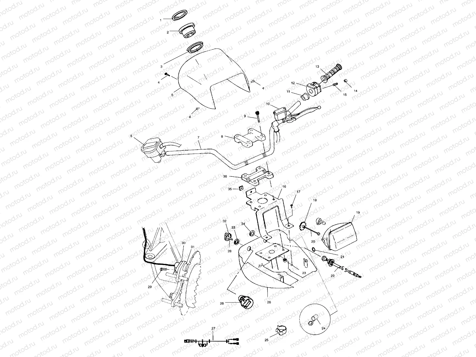 HANDLEBAR and HEADLIGHT POD - A03CL50AA (4975687568D01) | HANDLEBAR and HEADLIGHT POD - A03CL50AA (4975687568D01)