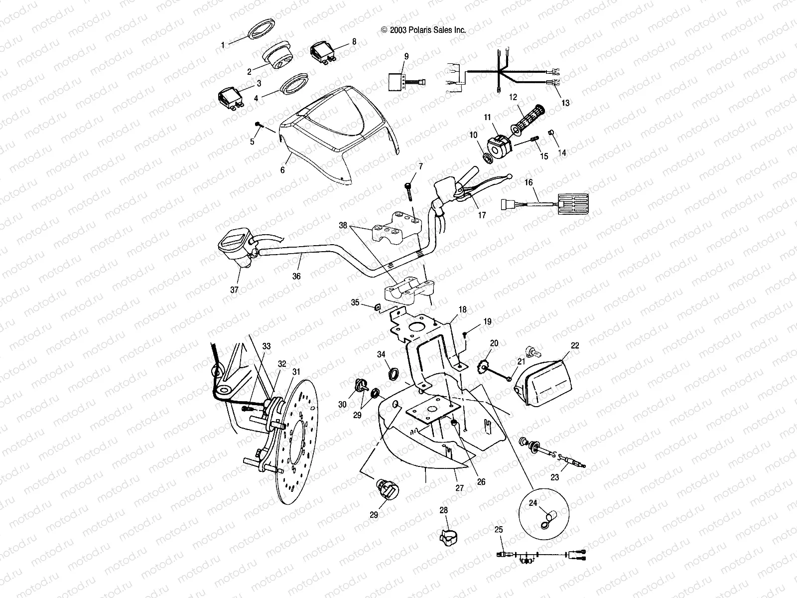 HANDLEBAR and HEADLIGHT POD - A04CH59AK/AL/AN/AQ/AW (4987318731B13) | HANDLEBAR and HEADLIGHT POD - A04CH59AK/AL/AN/AQ/AW (4987318731B13)