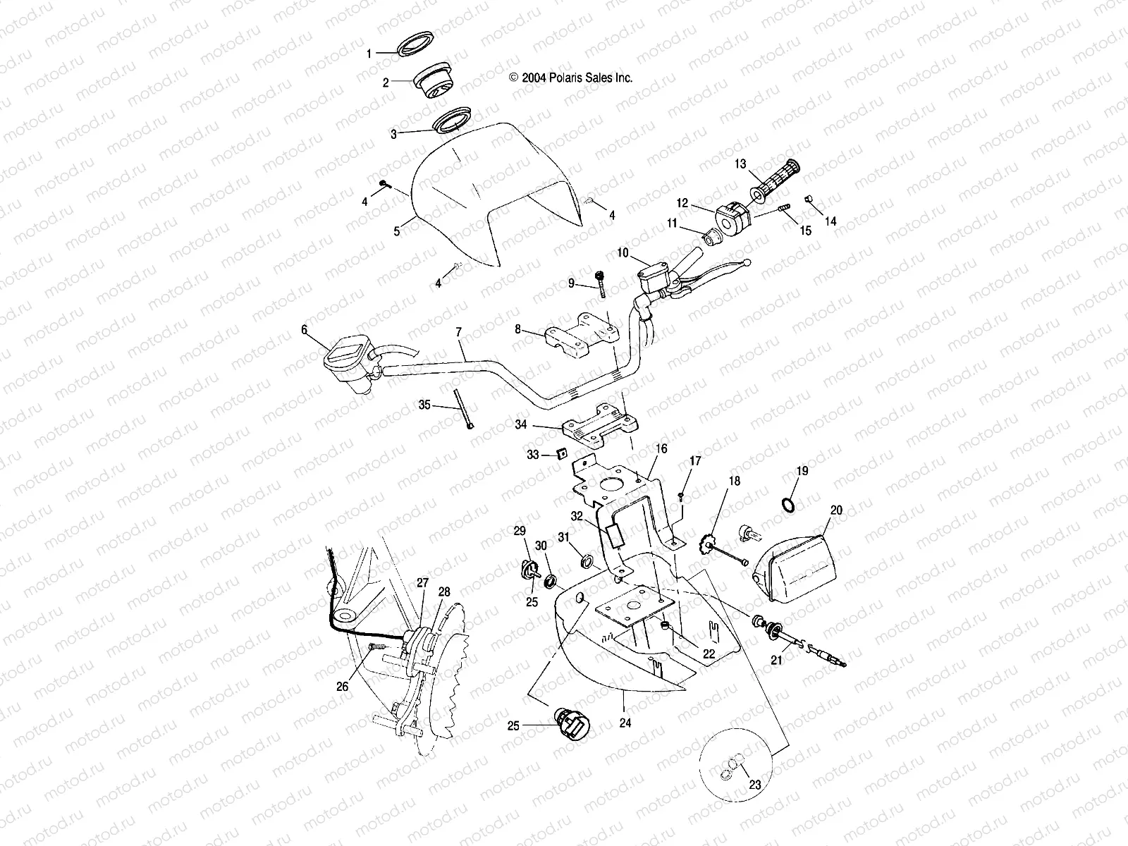 HANDLEBAR and HEADLIGHT POD - A05CL50AA (4995019501D01) | HANDLEBAR and HEADLIGHT POD - A05CL50AA (4995019501D01)