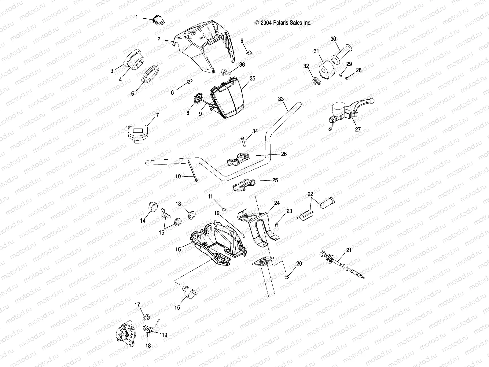 HANDLEBAR and HEADLIGHT POD - A05MH42AB/AG/AH (4994139413C01) | HANDLEBAR and HEADLIGHT POD - A05MH42AB/AG/AH (4994139413C01)