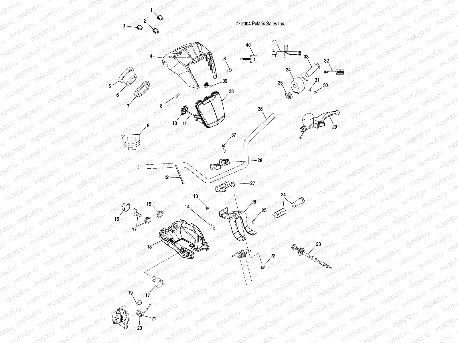 HANDLEBAR and HEADLIGHT POD - A05MH50AB/AC/AG/AH/AL/AT/FB (4994169416C01) | HANDLEBAR and HEADLIGHT POD - A05MH50AB/AC/AG/AH/AL/AT/FB (4994169416C01)