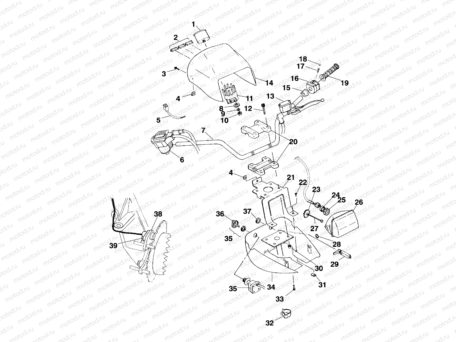 HANDLEBAR and HEADLIGHT POD - A99CD50AA (4949254925B011) | HANDLEBAR and HEADLIGHT POD - A99CD50AA (4949254925B011)