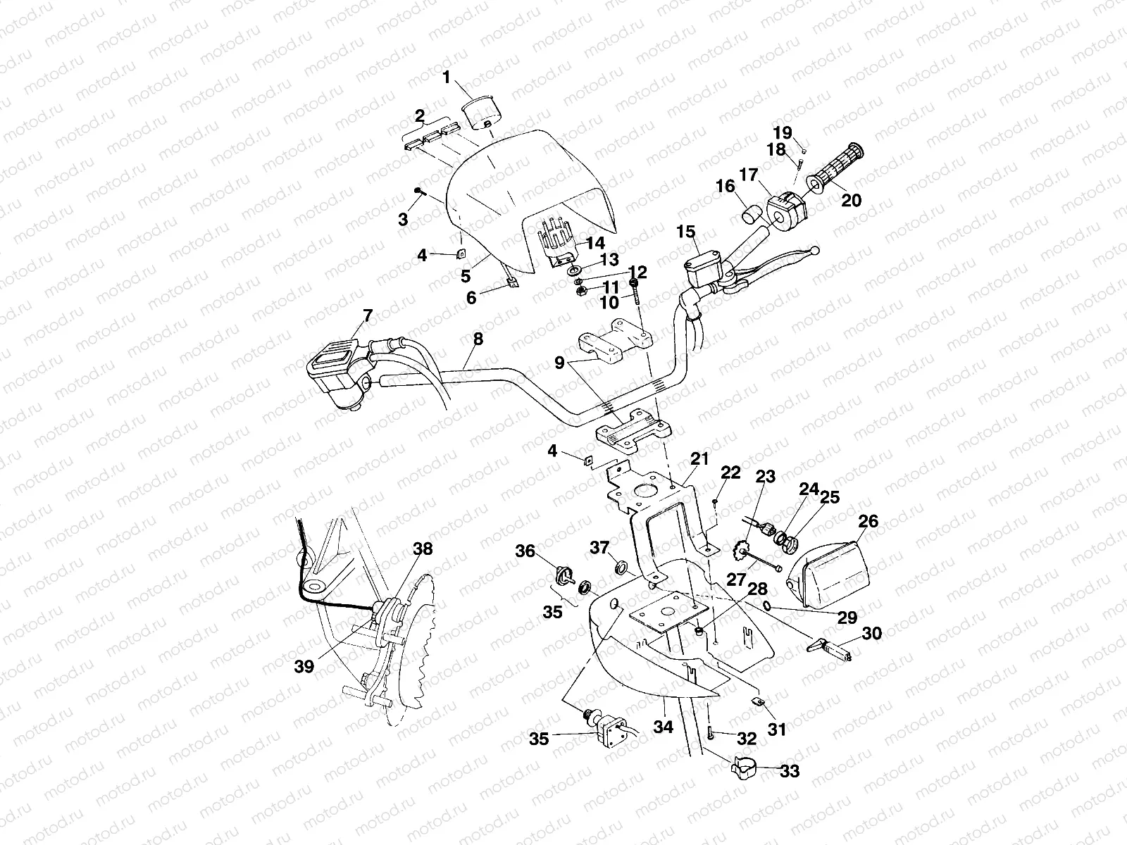 HANDLEBAR and HEADLIGHT POD - A99CG38CA (4949634963B011) | HANDLEBAR and HEADLIGHT POD - A99CG38CA (4949634963B011)